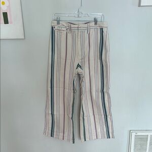 Madewell Cream and Pink Casual Wide-Leg Pants